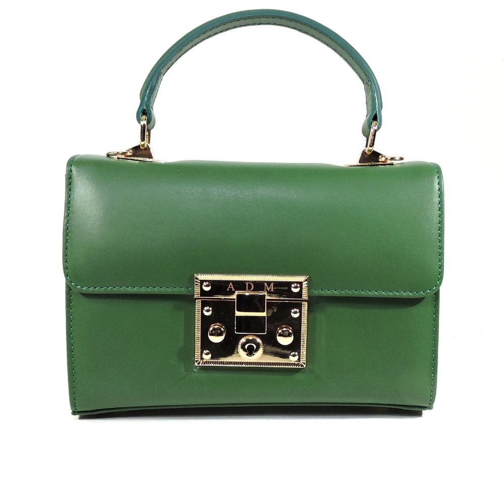 ALESSANDRO DI MARIA 🇮🇹 WOMEN'S GREEN SOFT LEATHER FASHION HANDBAG - Picture 3 of 8